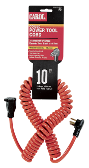 Coiled Power Tool Extension Cords and Power Supply Cords