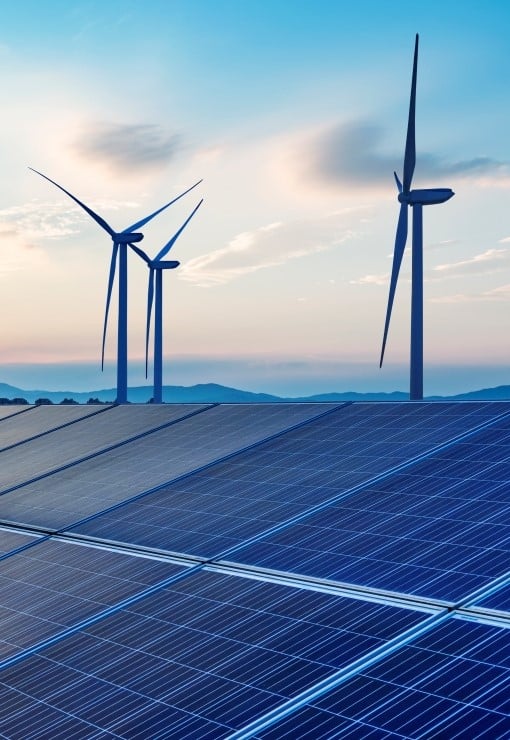 Onshore Wind Turbines and Solar Panels