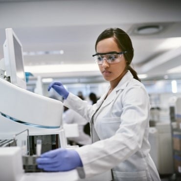 Female scientist working in a lab
