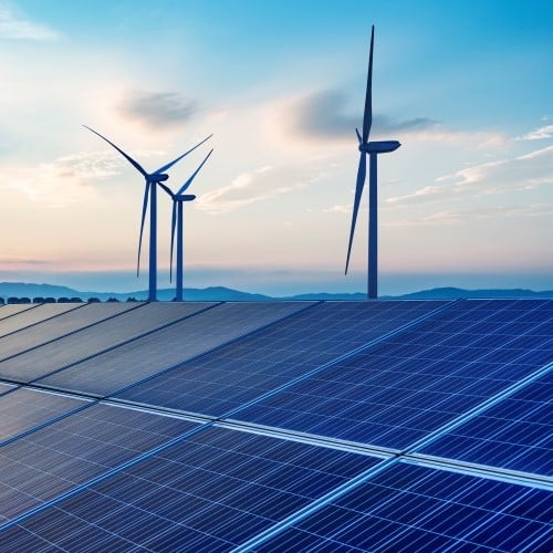 Onshore Wind Turbine and Solar Panels