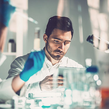 Scientist working in lab