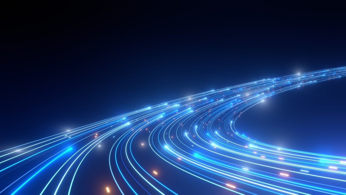 Blue Fiber Optic Signals