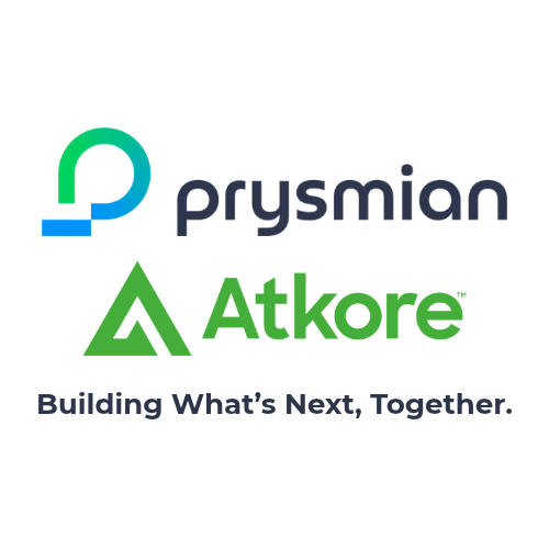 Prysmian and Atkore logos